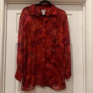 - Chico’s Chiffon Button Down shirt